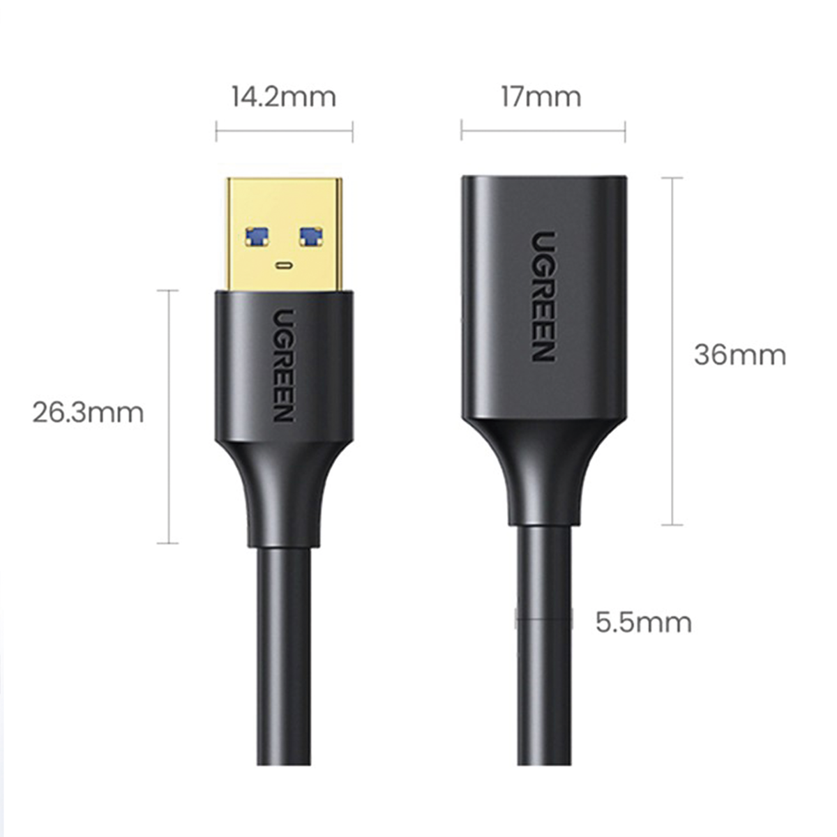Cable Extensor USB 3.0 de 3 Metros | Macho a Hembra | Velocidad de Hasta 5 Gbps | Núcleo de Cobre Estañado 28/22 AWG | Blindaje Múltiple | Ultra Durabilidad | Compatible con Teclado, Mouse y Más