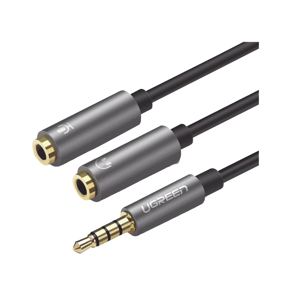 Cable Divisor en Y de 3.5 mm 1 Macho a 2 Hembras 20 cm