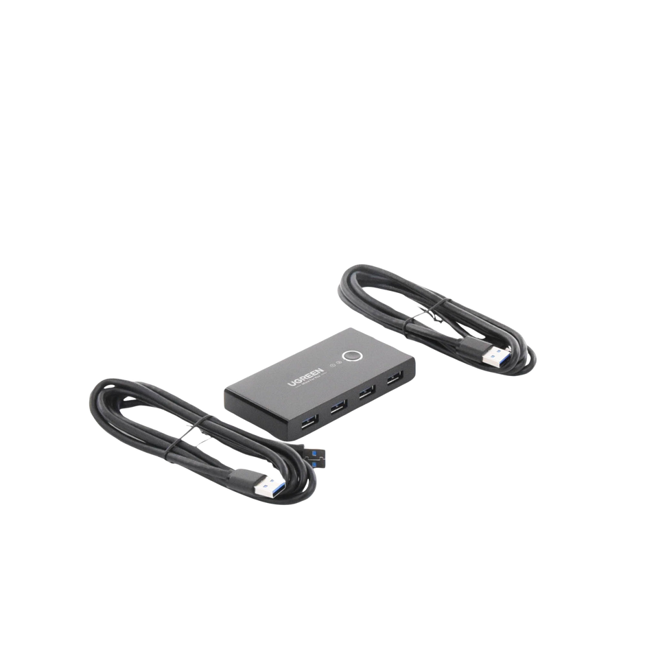 Switch USB 3.0 para 2 Computadoras 4 Puertos USB Ideal para Impresora, Escáner, Teclado y Mouse
