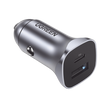 Cargador de Auto 24W USB-C y USB-A Carga Rápida