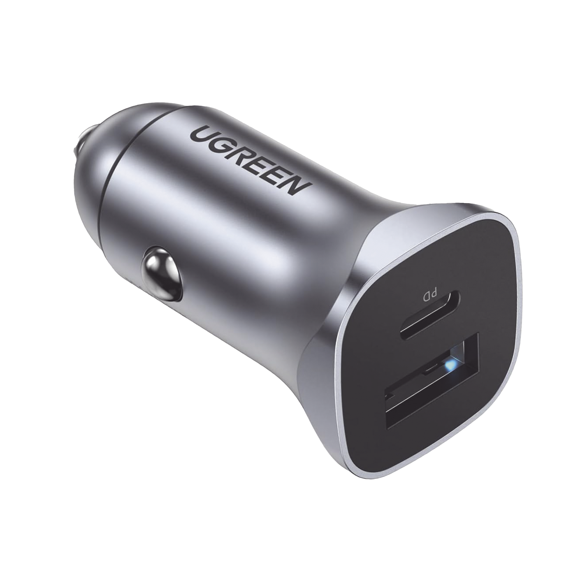 Cargador para Auto de 24W | USB-C y USB-A con Carga Rápida | Compatible con Vehículos 12V y 24V | PD 3.0 y QC 3.0 | Indicador LED | Chip Inteligente | Diseño Compacto | Carcasa de Aluminio