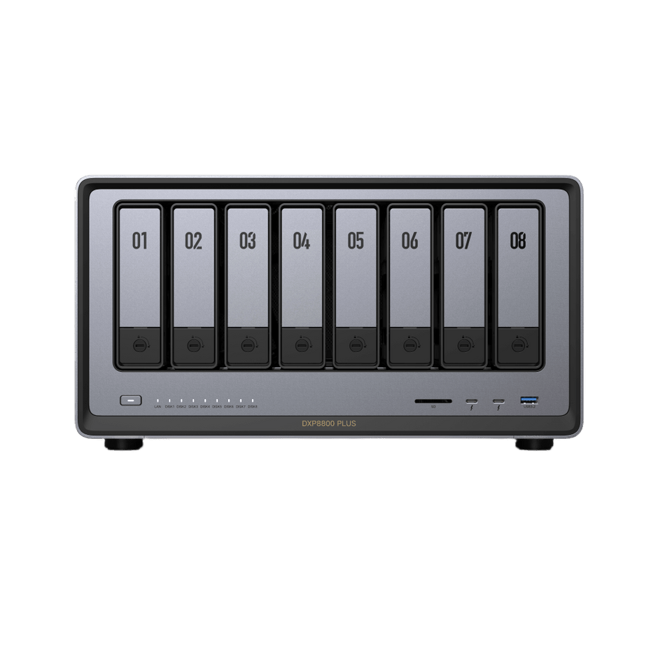 NAS UGREEN NASync DXP8800 Plus / Intel Core i5-1235U 10 Núcleos / 8 Bahías SATA + 2 M.2 NVMe / 2 Puertos 10GbE / Thunderbolt 4 / HDMI 8K / DDR5 Expandible 64GB / PCIe 4.0 x4