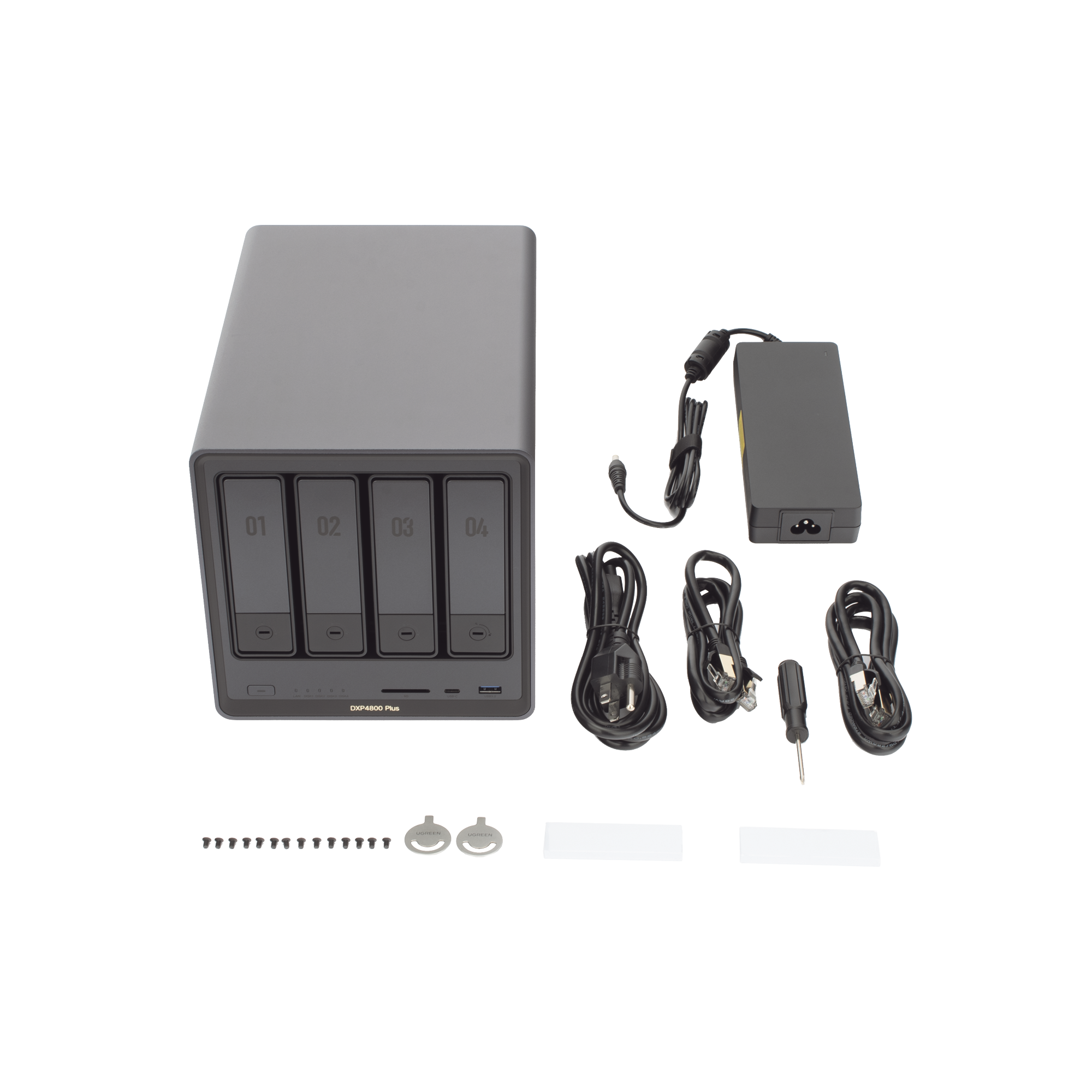 NASync DXP4800 Plus | Intel Pentium Gold 8505 | 4 Bahías SATA + 2 M.2 NVMe | 8GB DDR5 Expandible a 64GB | 10GbE + 2.5GbE | HDMI 4K | USB-C 3.2 | Sistema NAS de Alto Rendimiento