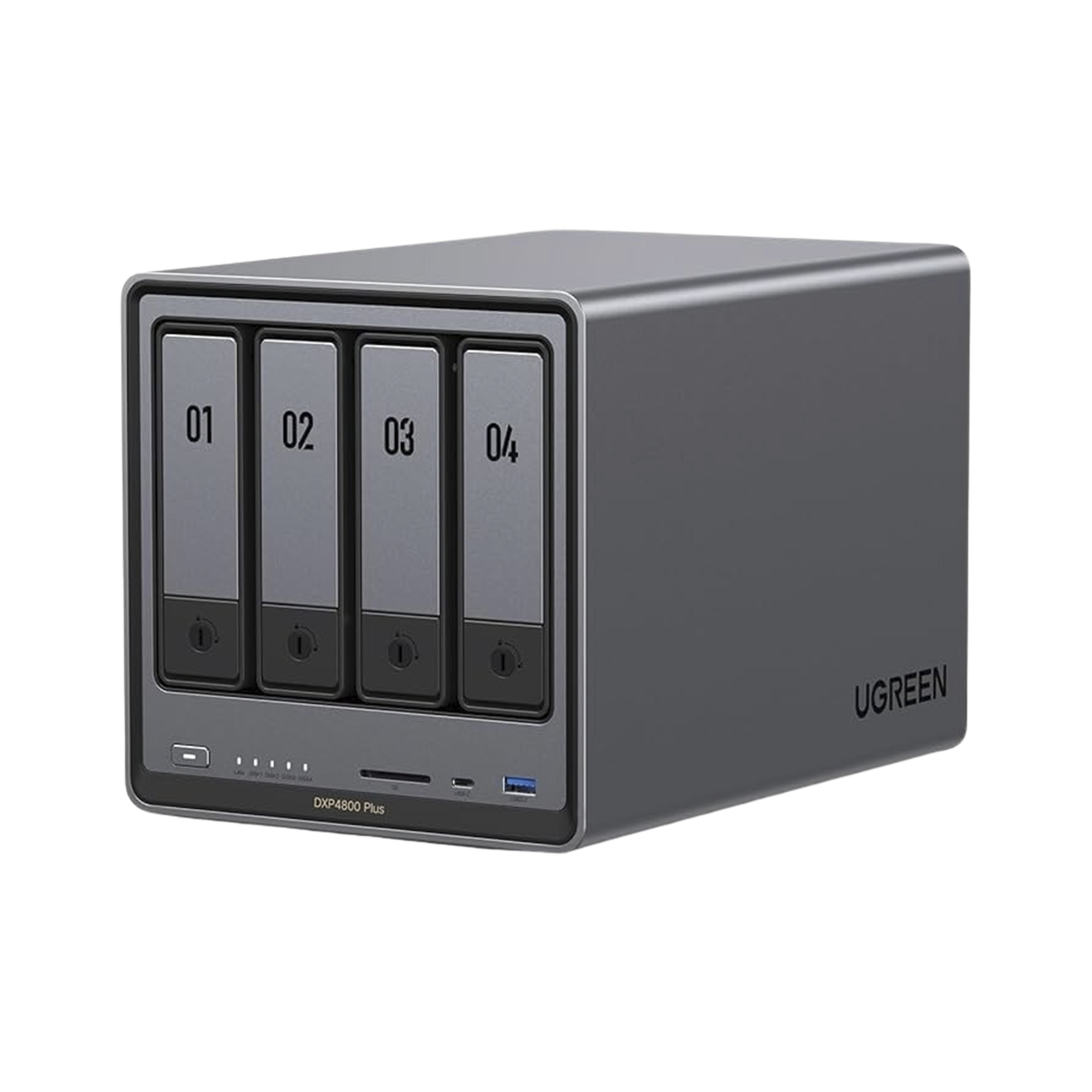NASync DXP4800 Plus | Intel Pentium Gold 8505 | 4 Bahías SATA + 2 M.2 NVMe | 8GB DDR5 Expandible a 64GB | 10GbE + 2.5GbE | HDMI 4K | USB-C 3.2 | Sistema NAS de Alto Rendimiento