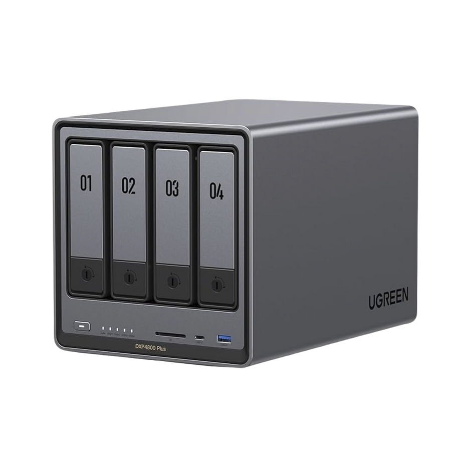 NASync DXP4800 Plus | Intel Pentium Gold 8505 | 4 Bahías SATA + 2 M.2 NVMe | 8GB DDR5 Expandible a 64GB | 10GbE + 2.5GbE | HDMI 4K | USB-C 3.2 | Sistema NAS de Alto Rendimiento