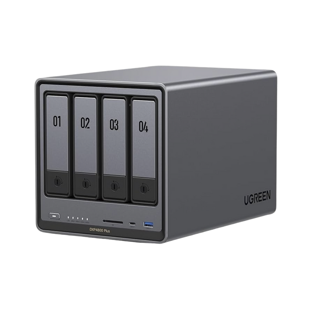 NASync DXP4800 Plus | Intel Pentium Gold 8505 | 4 Bahías SATA + 2 M.2 NVMe | 8GB DDR5 Expandible a 64GB | 10GbE + 2.5GbE | HDMI 4K | USB-C 3.2 | Sistema NAS de Alto Rendimiento