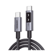 Cable USB-C a USB-C 100W con Pantalla LED | 1 Metro | Carga Rápida PD 3.0 | Nylon Trenzado | Carcasa de Aluminio | Color Negro
