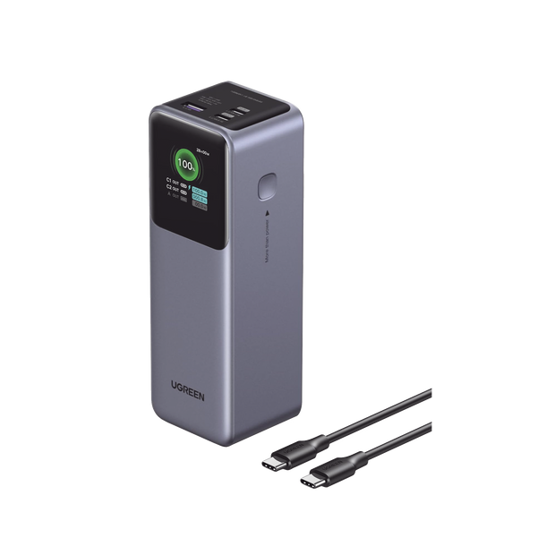 Power Bank 25000mAh | Carga Rápida 200W | 2 USB-C + USB-A | Pantalla TFT Inteligente | Compatible con Laptop, Tablet y Smartphone | Incluye Cable USB-C