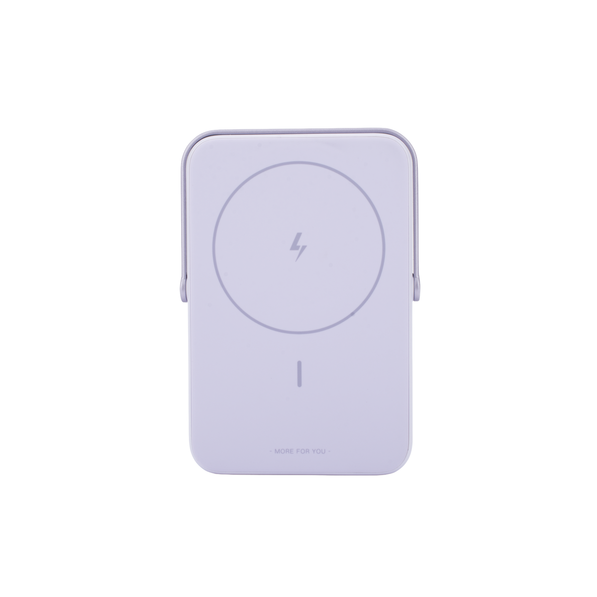 Power Bank Inalambrico | 5000mAh | 7.5W  |  Con Emojis de Estado | Carga Rápida USB-C Bidireccional  | Pantalla TFT  Inteligente | 13 niveles de Proteccion | Con Holder | Color Purple.