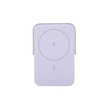 Power Bank Inalambrico | 5000mAh | 7.5W  |  Con Emojis de Estado | Carga Rápida USB-C Bidireccional  | Pantalla TFT  Inteligente | 13 niveles de Proteccion | Con Holder | Color Purple.