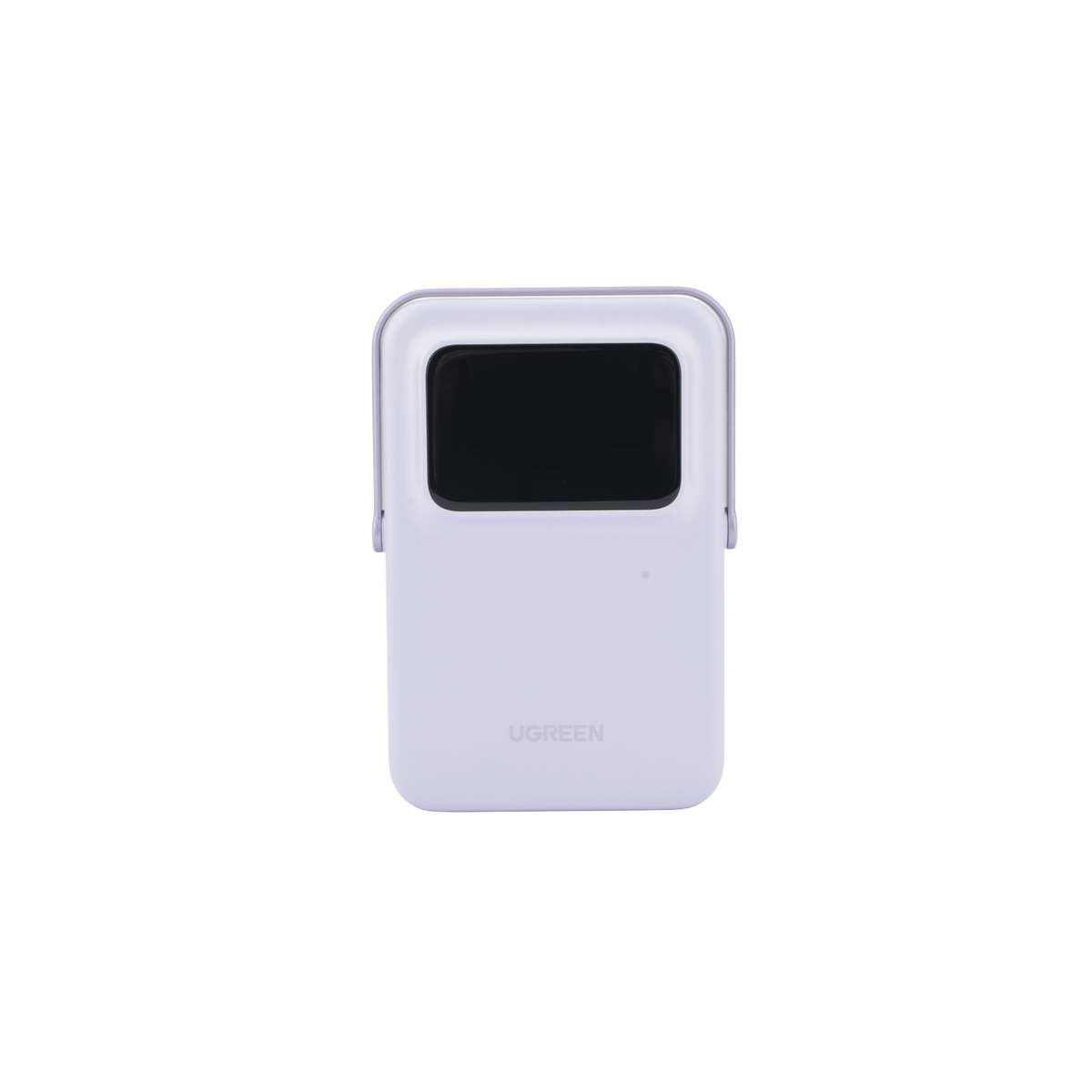 Power Bank Inalambrico | 5000mAh | 7.5W  |  Con Emojis de Estado | Carga Rápida USB-C Bidireccional  | Pantalla TFT  Inteligente | 13 niveles de Proteccion | Con Holder | Color Purple.