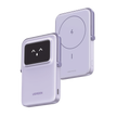 Power Bank Inalambrico | 5000mAh | 7.5W  |  Con Emojis de Estado | Carga Rápida USB-C Bidireccional  | Pantalla TFT  Inteligente | 13 niveles de Proteccion | Con Holder | Color Purple.