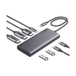HUB USB-C (Docking Revodok 308) 8 en 1 | 2 Puertos HDMI 4K@60Hz | 1 Puerto DisplayPort 4K@60Hz 2 USB-A 10Gbps) | 2 USB-C (10Gbps) | USB-C PD Carga 100W | Chip de Ultima Generacion | Carcasa de Aluminio.