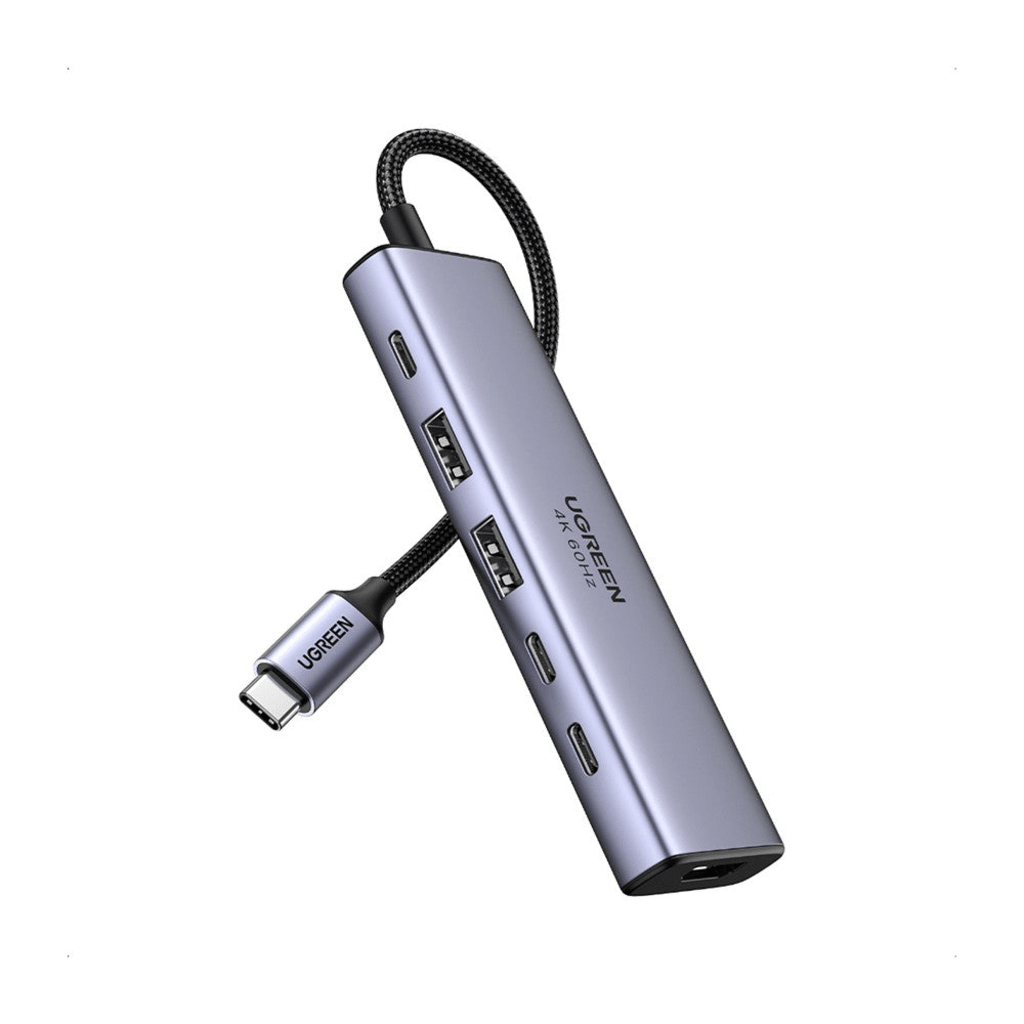 Adaptador Multipuerto USB-C 6 en 1 | HDMI 4K 60Hz | USB 3.2 10 Gbps | PD 100W | Carcasa de Aluminio