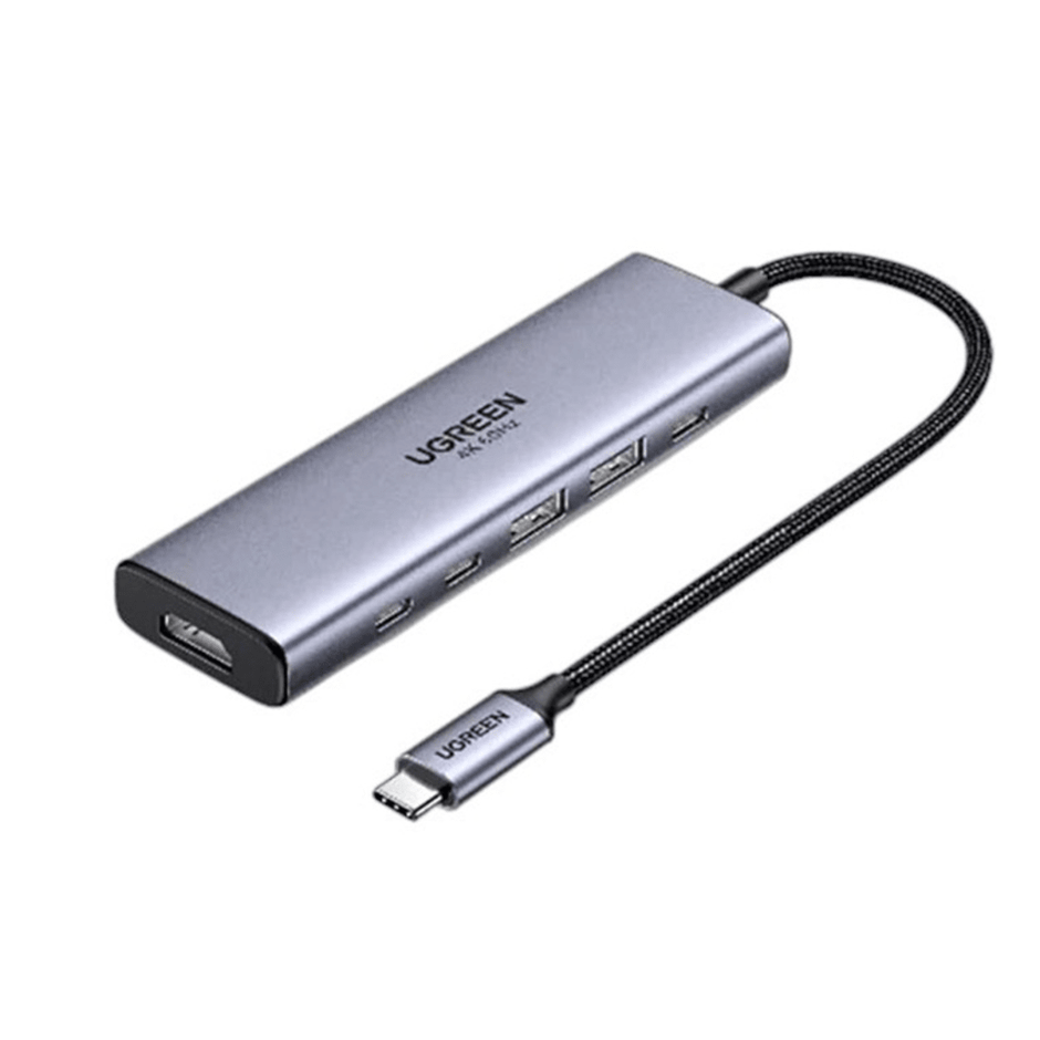 Adaptador Multipuerto USB-C 6 en 1 | HDMI 4K 60Hz | USB 3.2 10 Gbps | PD 100W | Carcasa de Aluminio