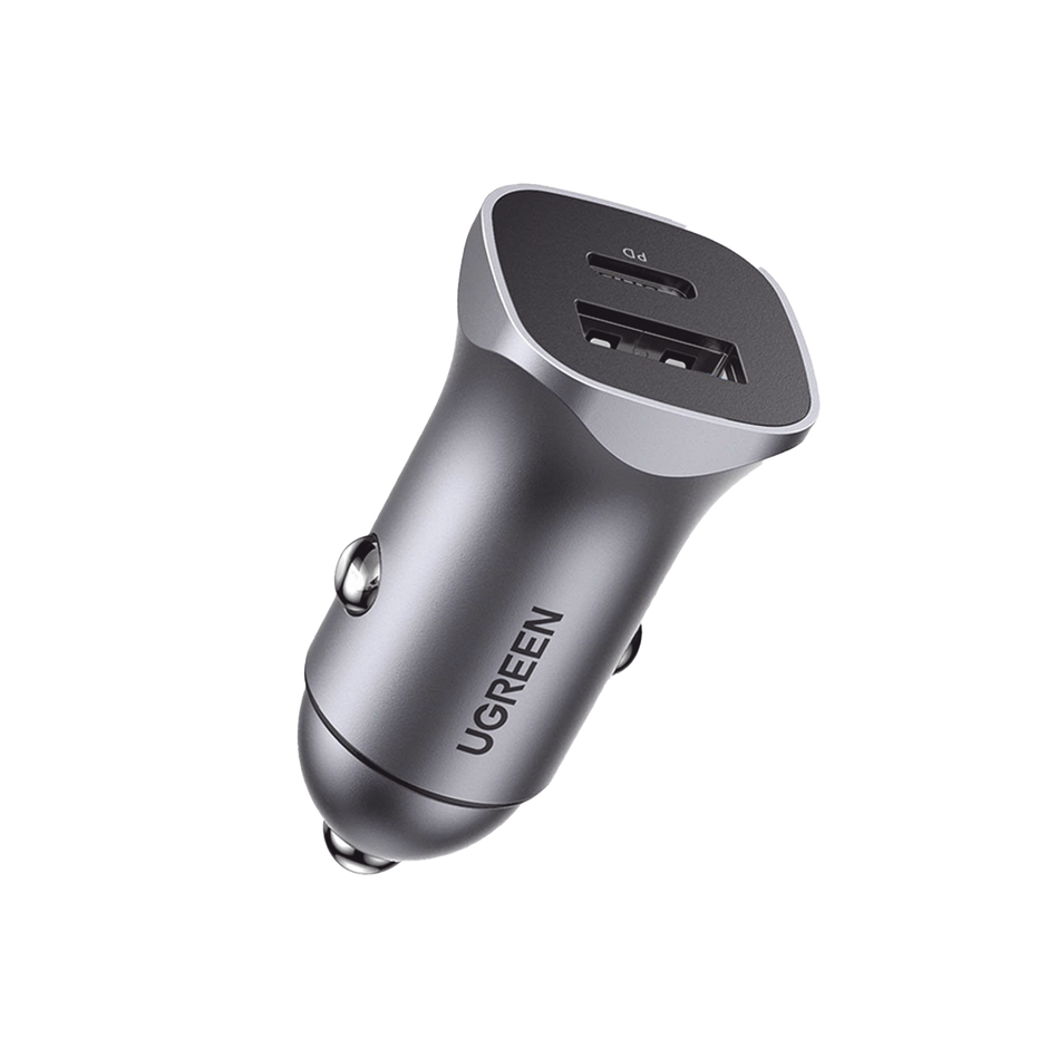 Cargador de Auto 30W USB-C y USB-A Carga Rápida