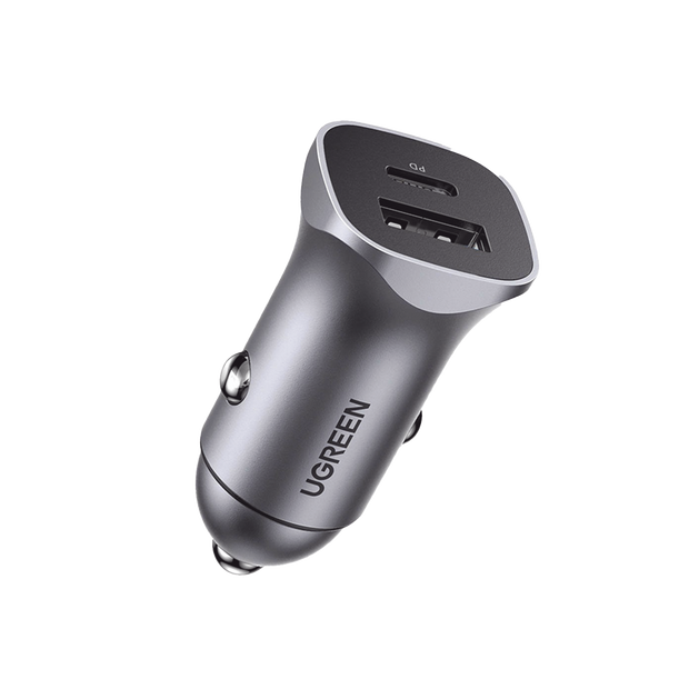 Cargador de Auto 30W USB-C y USB-A Carga Rápida