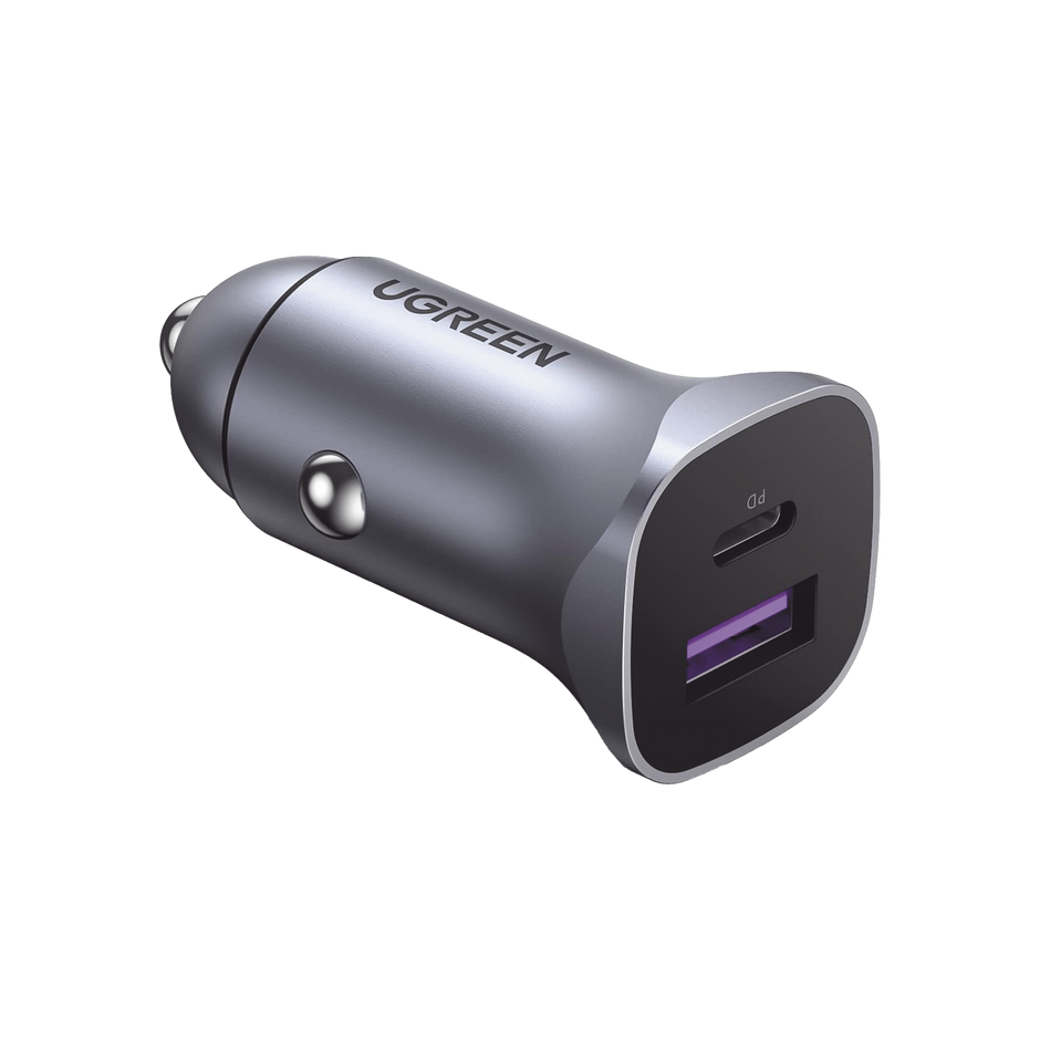 Cargador de Auto 30W USB-C y USB-A Carga Rápida