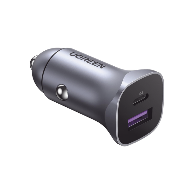 Cargador de Auto 30W USB-C y USB-A Carga Rápida