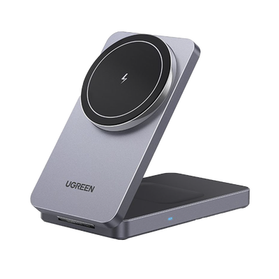 Cargador Inalámbrico Qi2 20W 2 en 1 Plegable