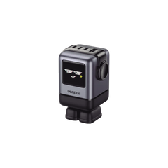 Cargador Uno RobotGaN 100W | 3 USB-C + 1 USB-A | Carga Rápida PD 3.0 y QC 4.0 | Pantalla LED Inteligente | Tecnología GaN II
