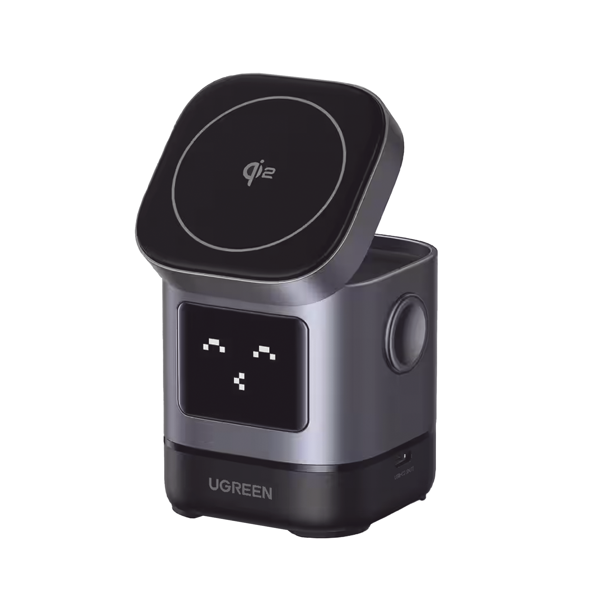 Cargador Inalámbrico Magnético 2 en 1 | Robot Qi2 15W | Pantalla Inteligente | Carga Rápida | Diseño Ajustable