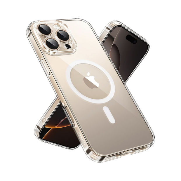 Funda Magnética Transparente Classy para iPhone 16 Pro | Compatible con Carga Magnética | Protección Antigolpes | Diseño Transparente Resistente