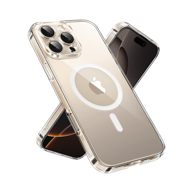 Funda Magnética Transparente Classy para iPhone 16 Pro | Compatible con Carga Magnética | Protección Antigolpes | Diseño Transparente Resistente