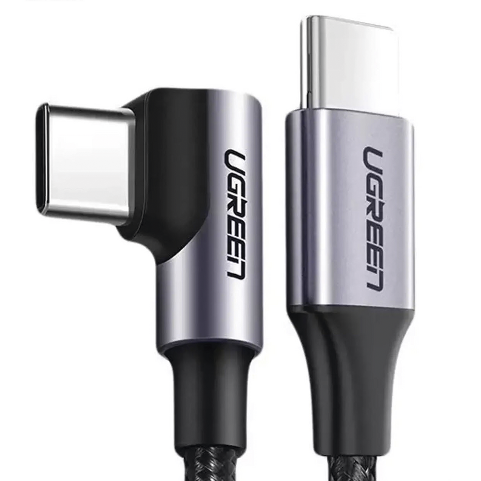 Cable USB-C a USB-C 1m 60W Conector L 90°