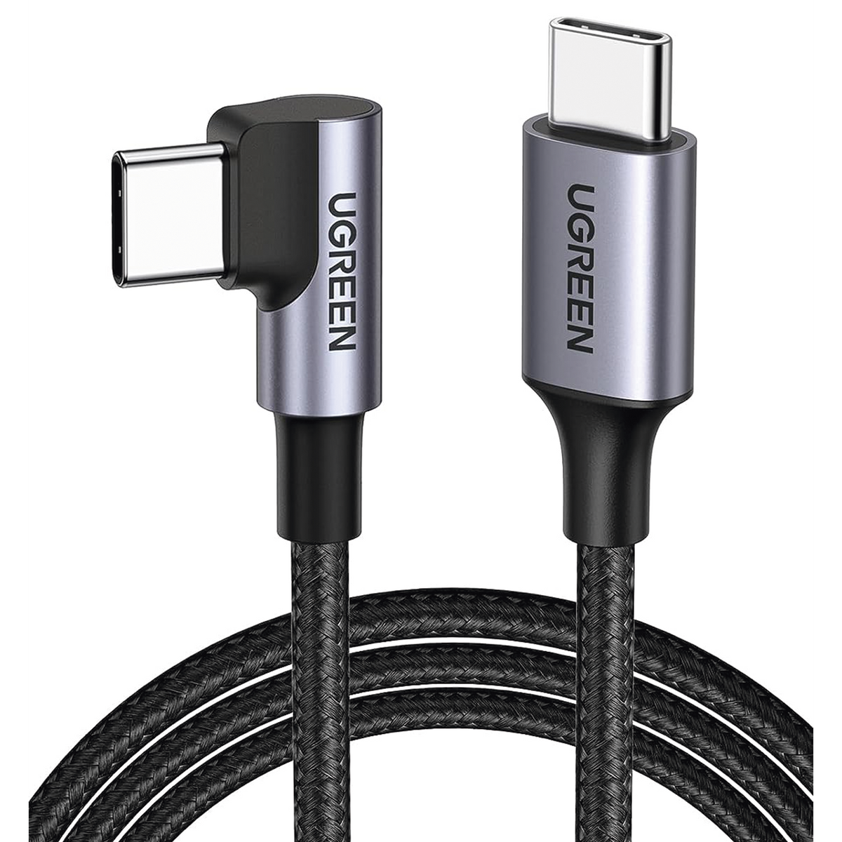Cable USB-C a USB-C 1m 60W Conector L 90°