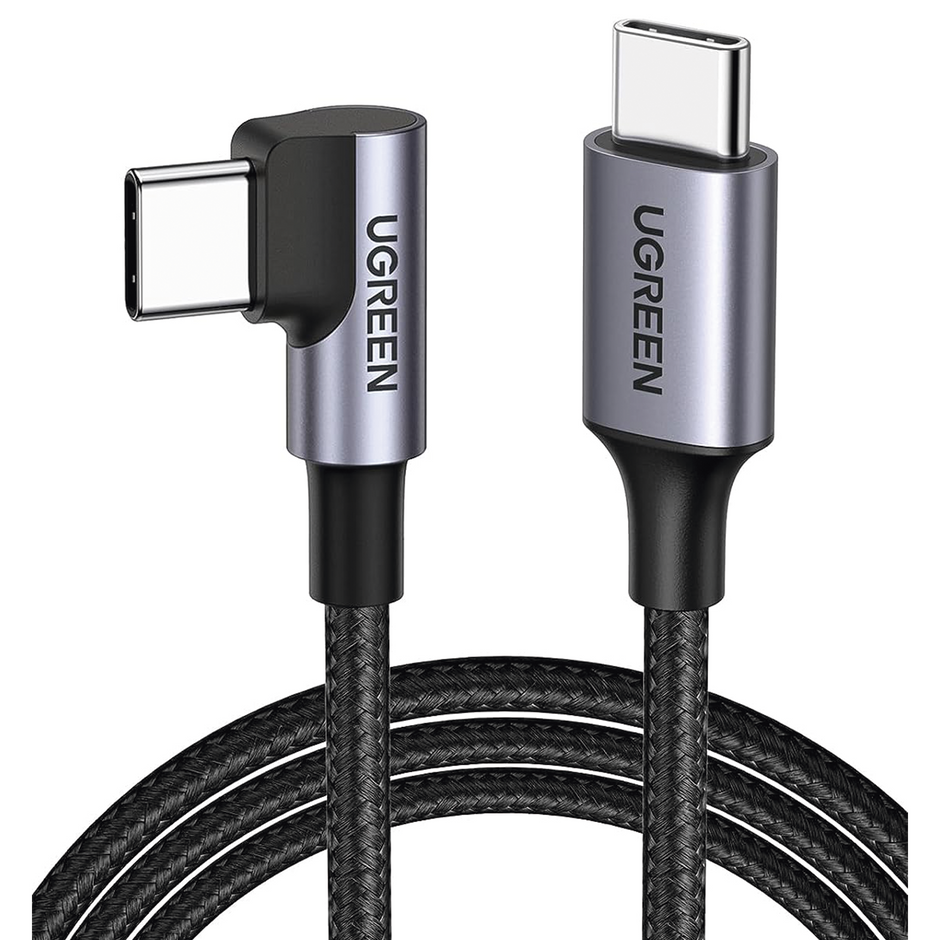 Cable USB-C a USB-C 1m 60W Conector L 90°