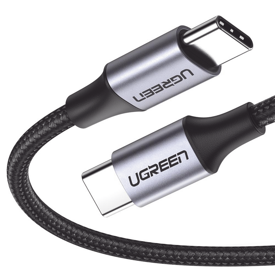 Cable USB-C a USB-C de 1 Metro | Carga Rápida de Hasta 60W | Transferencia de Datos 480 Mbps | Compatible con PD 3.0 y QC 4.0 | Nylon Trenzado | Carcasa de Aluminio | Color Negro