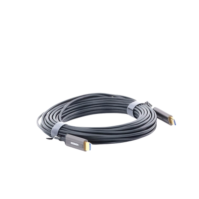 Cable HDMI de 15 Metros (49.21 Pies) por Fibra Óptica 4K@60Hz | Fibra de 4 Núcleos + Cobre EstaÑado de 7 Núcleos | Compatible con HDMI 2.0 | Alta Velocidad 18 Gbps | 3D | HDR | Carcasa de Zinc | Premium | 2 AÑos de GarantÍa