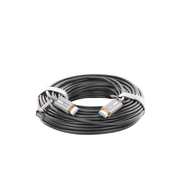 Cable HDMI de 30 Metros (98.43 Pies) por Fibra Óptica 4K@60Hz | Fibra de 4 Núcleos + Cobre EstaÑado de 7 Núcleos | Compatible con HDMI 2.0 | Alta Velocidad 18 Gbps | 3D | HDR | Carcasa de Zinc | Premium | 2 AÑos de GarantÍa
