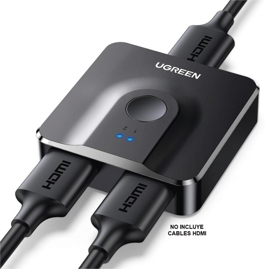 Switch/Divisor HDMI Bidireccional 4K 60Hz 2x1 / 1x2 | Splitter y Switch HDMI Conmutable | HDR, 3D, Dolby Atmos | Chip IC de Alto Rendimiento | LED Indicador | Diseño Compacto | Sin Fuente de Alimentación