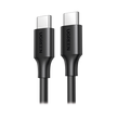 Cable USB-C a USB-C | 1 Metro | Carga Rápida de hasta 60W | Transferencia de datos de 480 Mbps | PD3.0 | QC 4.0/3.0/2.0 | FPC | AFC | Duradero y Flexible| Caja ABS | Cubierta de TPE | Color Negro.