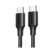 Cable USB-C a USB-C | 1 Metro | Carga Rápida de hasta 60W | Transferencia de datos de 480 Mbps | PD3.0 | QC 4.0/3.0/2.0 | FPC | AFC | Duradero y Flexible| Caja ABS | Cubierta de TPE | Color Negro.