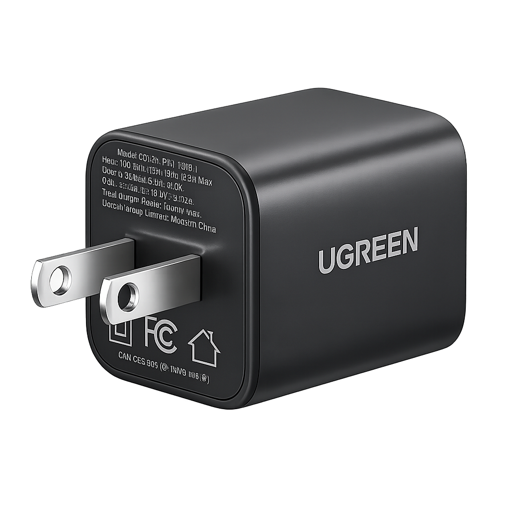 Cargador USB-C y USB-A de 20W | Carga Rápida GaN | Compatible múltiples protocolos de carga | Diseño Compacto