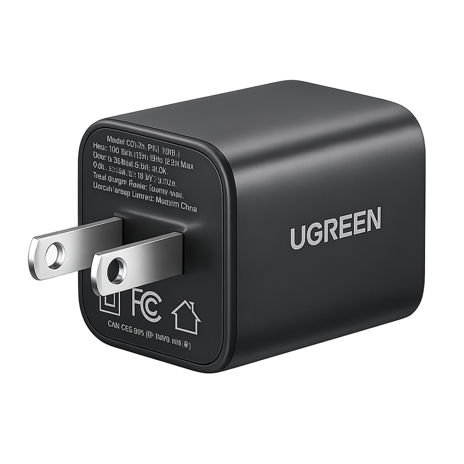 Cargador USB-C y USB-A de 20W | Carga Rápida GaN | Compatible múltiples protocolos de carga | Diseño Compacto