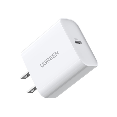 Cargador USB-C 20W Blanco Carga Rápida