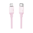 Cable USB-C a Lightning / Certificado MFi / 1 Metro / Adecuado para iPhone, iPad, iPod / Carga Rápida PD 20W /  Sincronización de Datos de hasta 480 Mbps / Goma de Silicona y  TPE. / Suave al Tacto / Color Pink