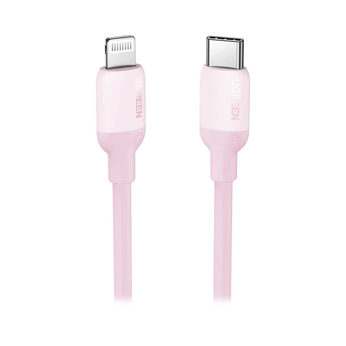 Cable USB-C a Lightning / Certificado MFi / 1 Metro / Adecuado para iPhone, iPad, iPod / Carga Rápida PD 20W /  Sincronización de Datos de hasta 480 Mbps / Goma de Silicona y  TPE. / Suave al Tacto / Color Pink
