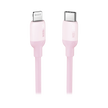 Cable USB-C a Lightning / Certificado MFi / 1 Metro / Adecuado para iPhone, iPad, iPod / Carga Rápida PD 20W /  Sincronización de Datos de hasta 480 Mbps / Goma de Silicona y  TPE. / Suave al Tacto / Color Pink