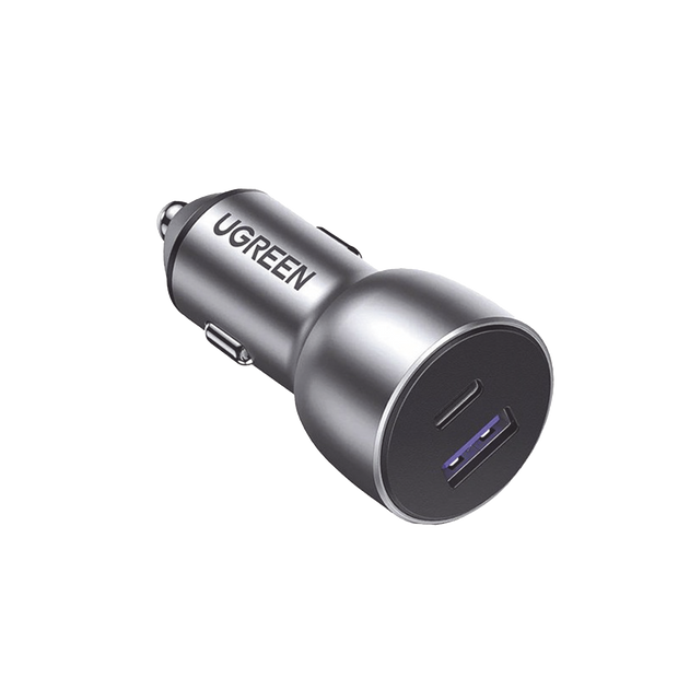 Cargador de Auto 52.5W | Puerto USB-A y USB-C | Carga Rápida | Compatible con Vehículos de 12 y 24 VCD | PD3.0 + QC3.0 | Chip Inteligente | Diseño Compacto Mayor Eficiencia Energética | Caja de Aluminio
