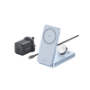 Cargador Inalámbrico Magnético 3-en-1 / Entrada 5V-12V / Salida 15W Máx / Carga Simultánea Teléfono-Reloj-Auriculares / Soporte Ajustable / Compatibilidad Qi