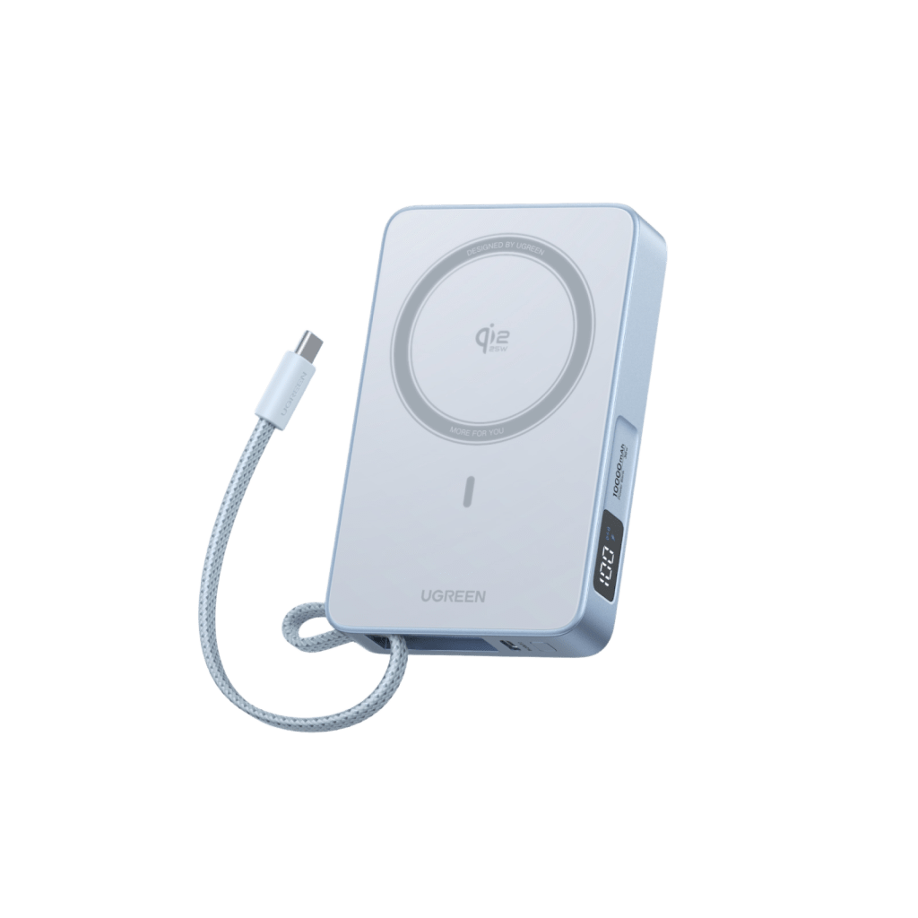 Powerbank  Magnético Inalámbrico / 10000 mAh 36 Wh / 30W USB-C PD3.0/PPS/UFCS + Cable Integrado 60W / Carga Inalámbrica 25W Qi2.2 MPP / Magnético 8N / Pantalla LED / 254 g