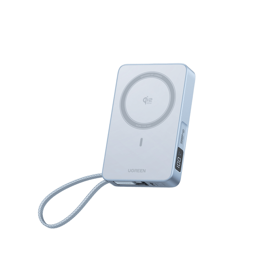 Powerbank  Magnético Inalámbrico / 10000 mAh 36 Wh / 30W USB-C PD3.0/PPS/UFCS + Cable Integrado 60W / Carga Inalámbrica 25W Qi2.2 MPP / Magnético 8N / Pantalla LED / 254 g