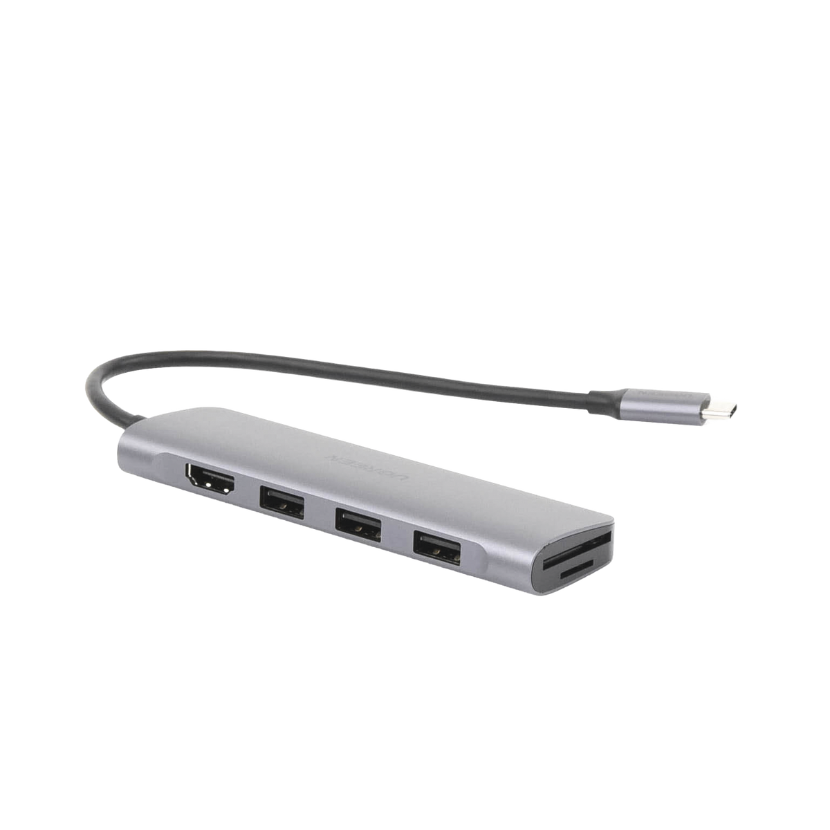 HUB USB-C Multipuertos / HDMI 4K@30Hz  / 3 Puertos USB-A 3.0 / Lector Tarjeta SD+TF (Uso Simultáneo) / 6 en 1 / Carcasa de Aluminio.