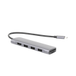 HUB USB-C Multipuertos / HDMI 4K@30Hz  / 3 Puertos USB-A 3.0 / Lector Tarjeta SD+TF (Uso Simultáneo) / 6 en 1 / Carcasa de Aluminio.
