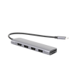 HUB USB-C Multipuertos / HDMI 4K@30Hz  / 3 Puertos USB-A 3.0 / Lector Tarjeta SD+TF (Uso Simultáneo) / 6 en 1 / Carcasa de Aluminio.